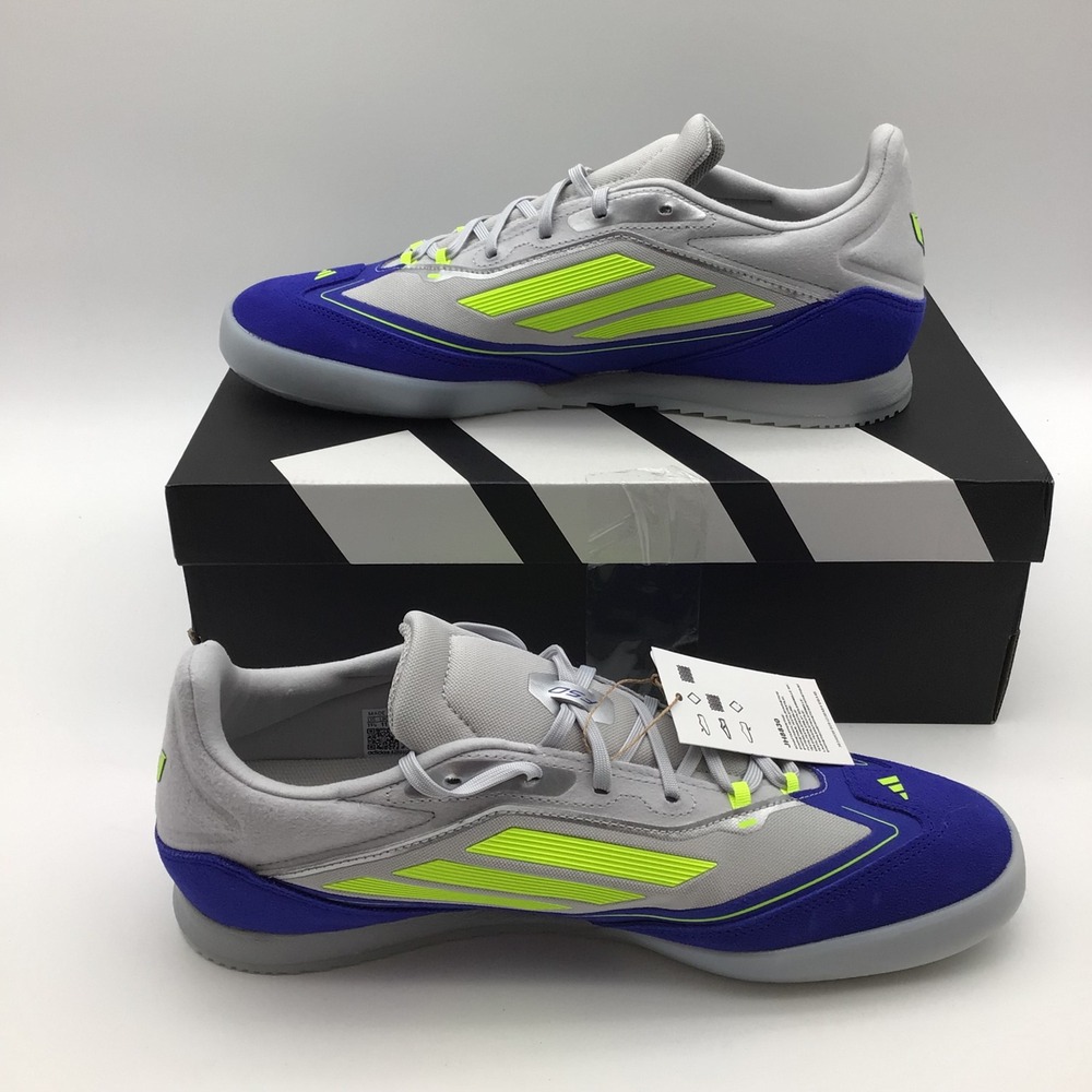 Adidas F50 Freestyle Messi Indoor Soccer Shoes Men‎ 11.5 Neon Yellow Blue JH8830 - Picture 2 of 8